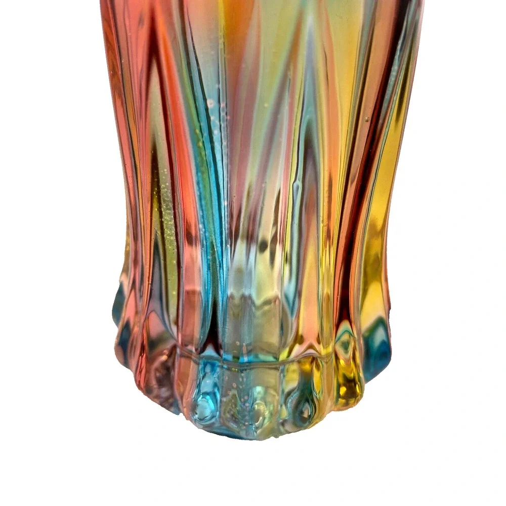 Pre-owned Crystal Glass Colorful Vase Home Decor ONLY